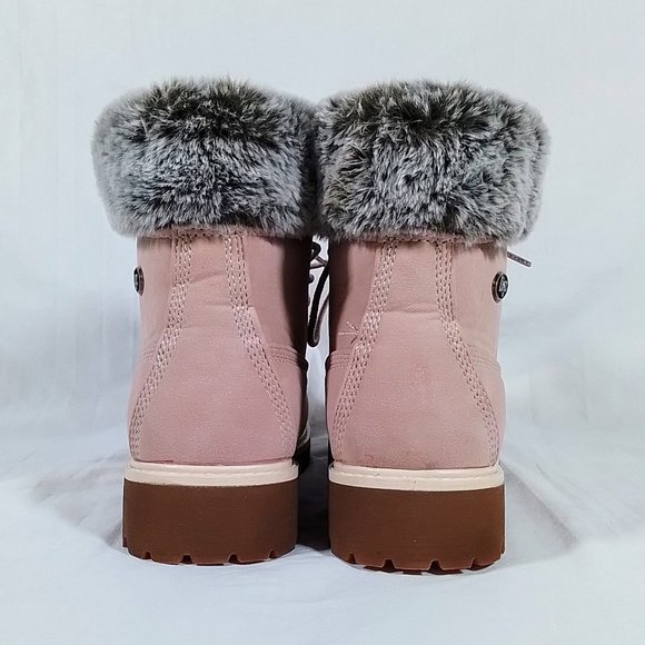 Lugz Women’s Hudson Lace-Up Fur-Trim Boots-Size 6-Bubble Gum Pink-New in… - Picture 4 of 5